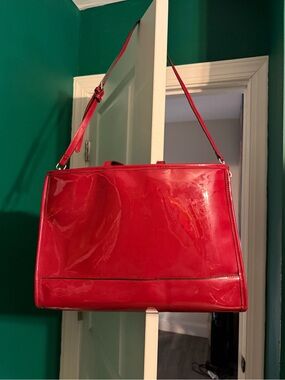 Who What Wear Glossy Red Tote Shoulder Bag